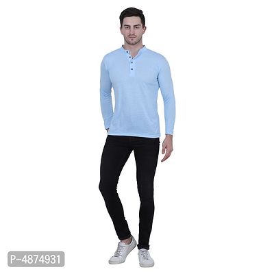Reliable Multicoloured Cotton Blend Solid Henley Tees For Men-thumb4