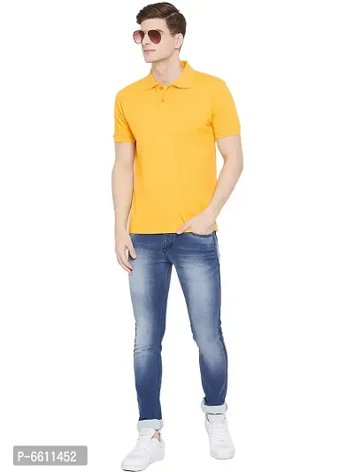 Reliable Multicoloured Cotton Blend Solid Polos For Men-thumb2