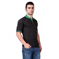 Reliable Black Polyester Solid Polos For Men-thumb1