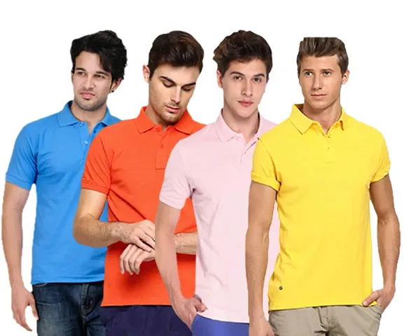 Reliable Polycotton Solid Polos For Men