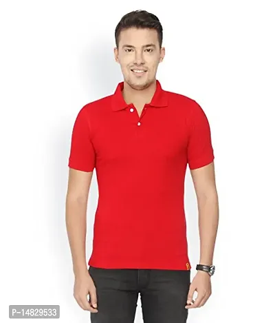 Reliable Multicoloured Cotton Blend Solid Polos For Men-thumb4