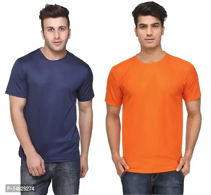 Reliable Multicoloured Cotton Blend Self Pattern Round Neck Tees For Men