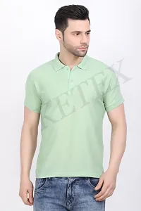 Reliable Multicoloured Cotton Blend Solid Polos For Men-thumb3