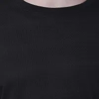 Reliable Black Cotton Blend Self Pattern Round Neck Tees For Men-thumb4