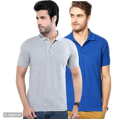 Reliable Multicoloured Cotton Blend Solid Polos For Men