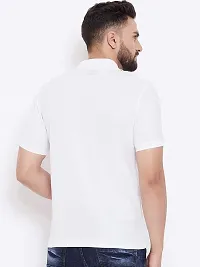 Reliable White Cotton Blend Solid Polos For Men-thumb2