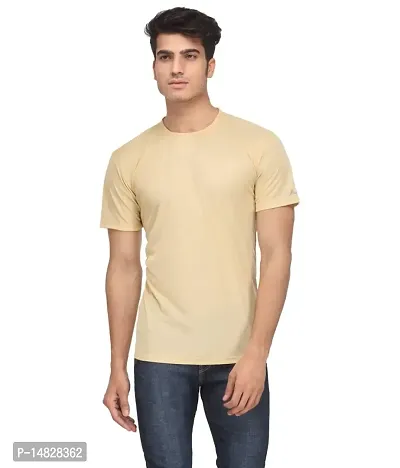 KETEX Men's Slim Fit T-Shirt (ROUND_BEIGE_L_Beige_M)