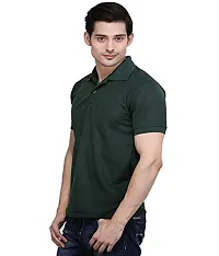 Reliable Green Cotton Blend Solid Polos For Men-thumb1