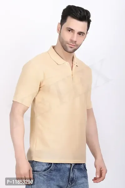 Reliable Multicoloured Polycotton Solid Round Neck Tees For Men-thumb2