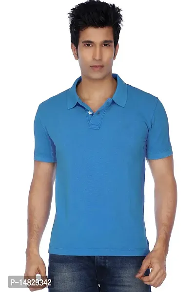 Reliable Multicoloured Cotton Blend Solid Polos For Men-thumb4