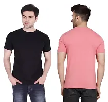 Reliable Multicoloured Polyester Solid Round Neck Tees For Men-thumb1