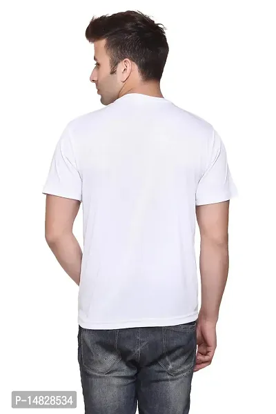 Reliable Multicoloured Cotton Blend Self Pattern Round Neck Tees For Men-thumb3