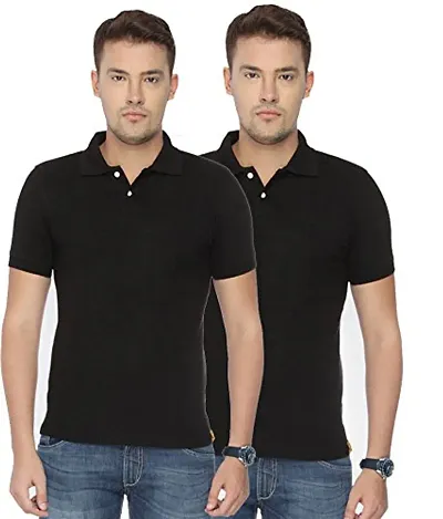 Reliable Blend Solid Polos For Men