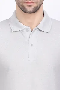 Reliable Grey Polycotton Solid Polos For Men-thumb3