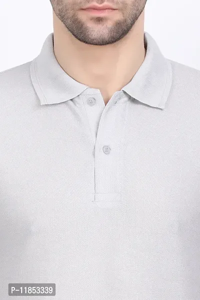 Reliable Grey Polycotton Solid Polos For Men-thumb4