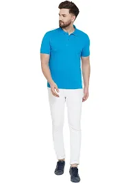 Reliable Multicoloured Cotton Blend Solid Polos For Men-thumb3