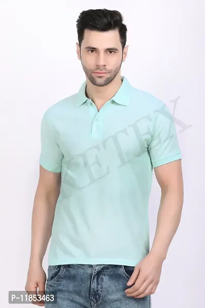 Reliable Multicoloured Cotton Blend Solid Polos For Men-thumb2