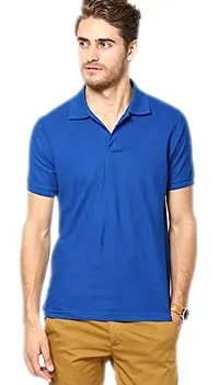 Reliable Multicoloured Cotton Blend Solid Polos For Men-thumb1