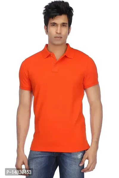 Reliable Multicoloured Cotton Blend Solid Polos For Men-thumb4