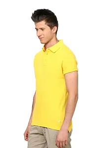 Reliable Multicoloured Cotton Blend Solid Polos For Men-thumb1