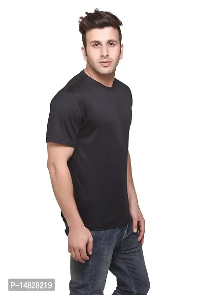 Reliable Multicoloured Cotton Blend Self Pattern Round Neck Tees For Men-thumb2