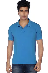 Reliable Multicoloured Cotton Blend Solid Polos For Men-thumb3