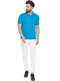 Reliable Multicoloured Cotton Blend Solid Polos For Men-thumb1