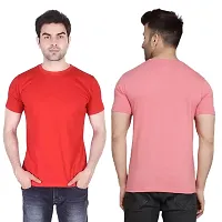 Reliable Multicoloured Polyester Solid Round Neck Tees For Men-thumb2