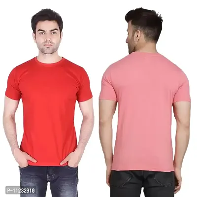 Reliable Multicoloured Polyester Solid Round Neck Tees For Men-thumb3