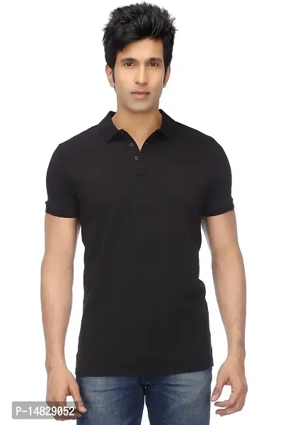 Reliable Multicoloured Cotton Blend Solid Polos For Men-thumb4