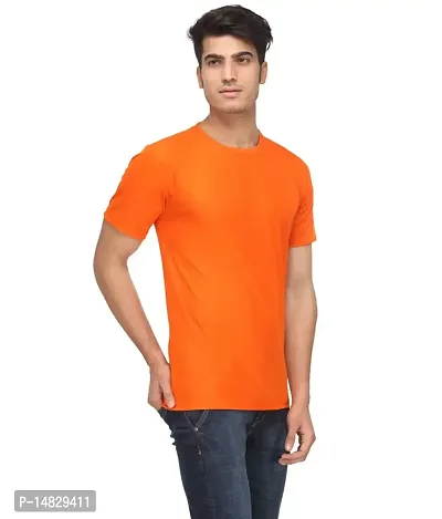 Reliable Multicoloured Cotton Blend Self Pattern Round Neck Tees For Men-thumb2