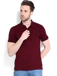 Reliable Multicoloured Cotton Blend Solid Polos For Men-thumb2