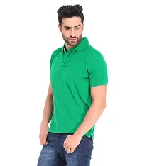 Reliable Multicoloured Cotton Blend Solid Polos For Men-thumb1