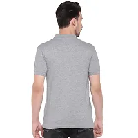 Reliable Grey Cotton Blend Solid Polos For Men-thumb2