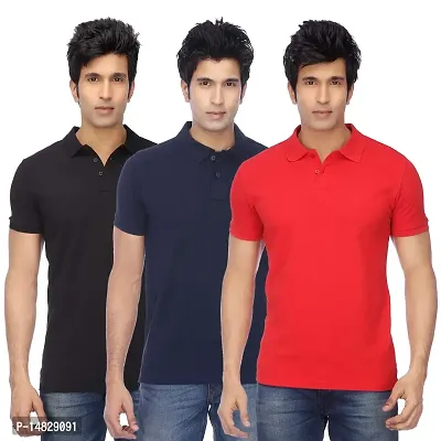 KETEX Polyster/Cotton Blend Polo Collar Men's Tshirt (Pack of 3)