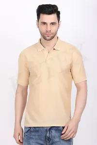 Reliable Multicoloured Cotton Blend Solid Polos For Men-thumb1