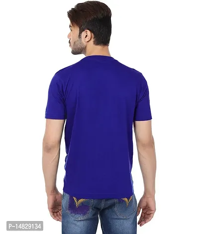 Reliable Multicoloured Cotton Blend Self Pattern Round Neck Tees For Men-thumb3