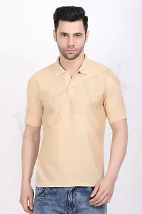Reliable Multicoloured Cotton Blend Solid Polos For Men-thumb3