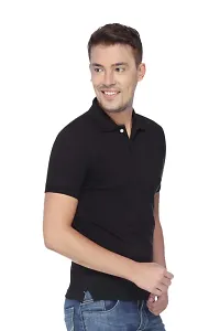 Reliable Multicoloured Cotton Blend Solid Polos For Men-thumb1