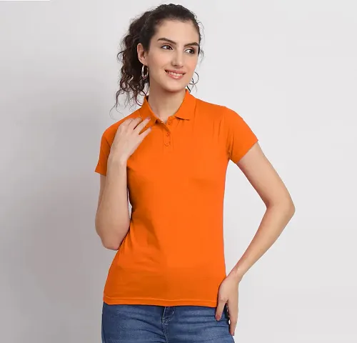 Elegant Blend Solid Tshirt For Women