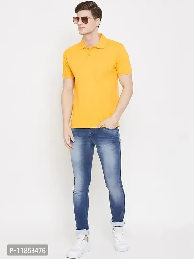 Reliable Multicoloured Cotton Blend Solid Polos For Men-thumb4