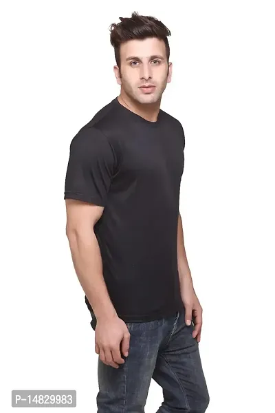 Reliable Multicoloured Polyester Solid Round Neck Tees For Men-thumb2