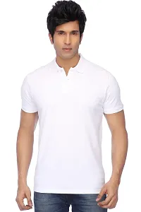 Reliable Multicoloured Cotton Blend Solid Polos For Men-thumb2