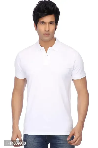 Reliable Multicoloured Cotton Blend Solid Polos For Men-thumb3