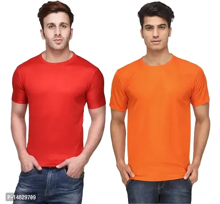 Reliable Multicoloured Cotton Blend Self Pattern Round Neck Tees For Men-thumb0