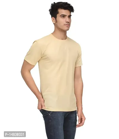 Reliable Multicoloured Cotton Blend Self Pattern Round Neck Tees For Men-thumb2