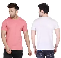 Reliable Multicoloured Polyester Solid Round Neck Tees For Men-thumb1