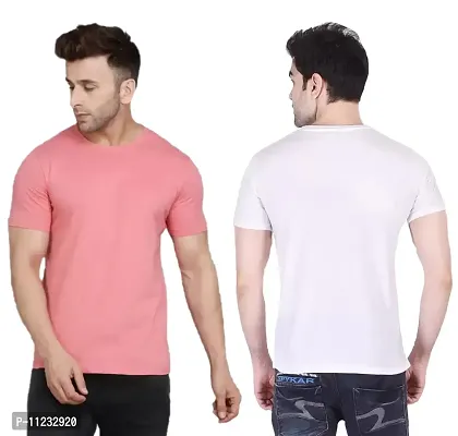 Reliable Multicoloured Polyester Solid Round Neck Tees For Men-thumb2