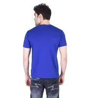 Reliable Blue Polyester Solid Round Neck Tees For Men-thumb2