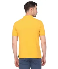 Reliable Yellow Cotton Blend Solid Polos For Men-thumb2